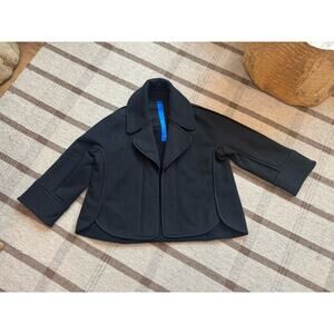 Kit And Ace Concordia Jacket Black 8 Women’s Crop Lagenlook 3/4 Loose Fit